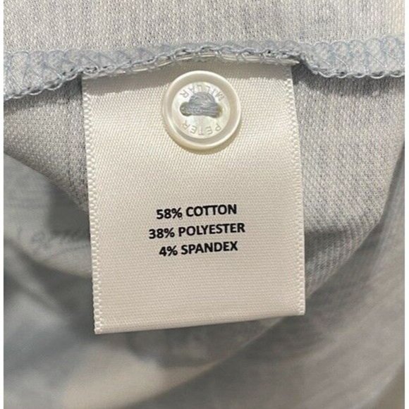 PETER MILLAR Size XXL Men's CROWN CRAFTED Polo Shirt Blue Frost Newspaper Print - Picture 7 of 7